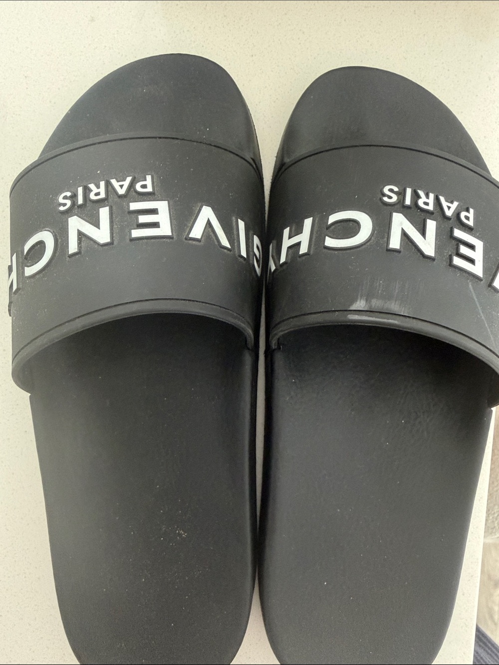Givenchy Paris Logo Slide Sandals – Black – EU 39